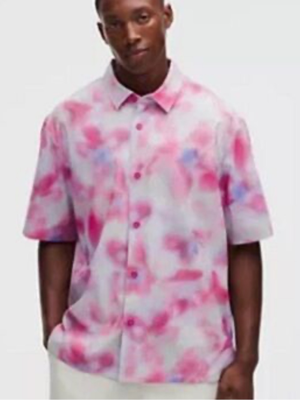 Lululemon Airing Easy Relaxed Shirt FGPM Pink Multi Men's Large NWT